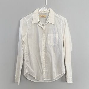 Hollister Casual Button Down Shirt, Size S, Color White